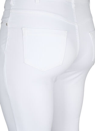 Zizzi Emily jeans med smal passform och normal midja, White, Packshot image number 3