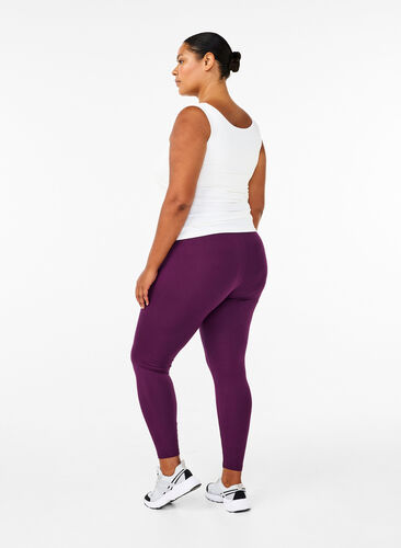 Zizzi Basic leggings i viskos, Potent Purple, Model image number 1