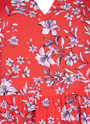 Zizzi FLASH - A-linjeformad klänning med tryck, Poinsettia Flower, Packshot image number 2