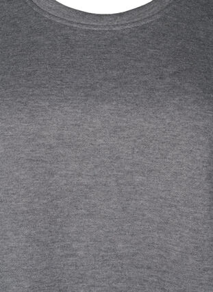 Zizzi Sweatshirt med kontrastsömmar, Medium Grey Mél, Packshot image number 2