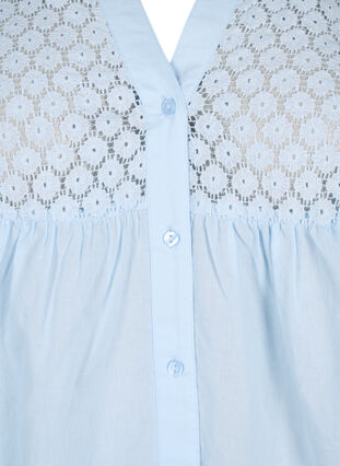 Zizzi FLASH – Skjorta med virkad detalj, Cashmere Blue, Packshot image number 2