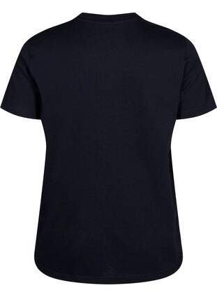 Zizzi Enkel t-shirt i bomull med rund halsringning, Black, Packshot image number 1