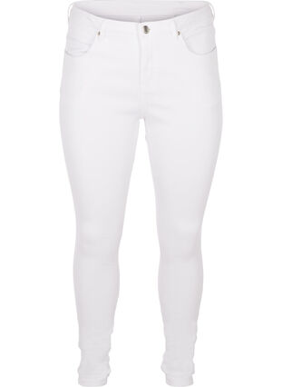 Zizzi Super slim Amy jeans med hög midja, White, Packshot image number 0