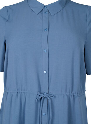 Zizzi Skjortklänning med korta ärmar, Vintage Indigo, Packshot image number 2