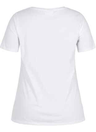 Zizzi Enfärgad bas-t-shirt i bomull, Bright White, Packshot image number 1