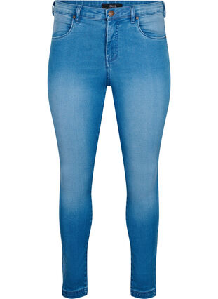 Zizzi Super slim Amy jeans med hög midja, Light blue, Packshot image number 0