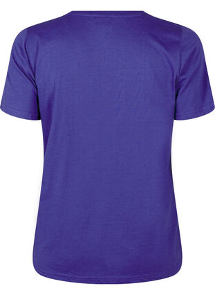 Zizzi T-shirt från FLASH med tryck, Royal Blue Miami, Packshot image number 1