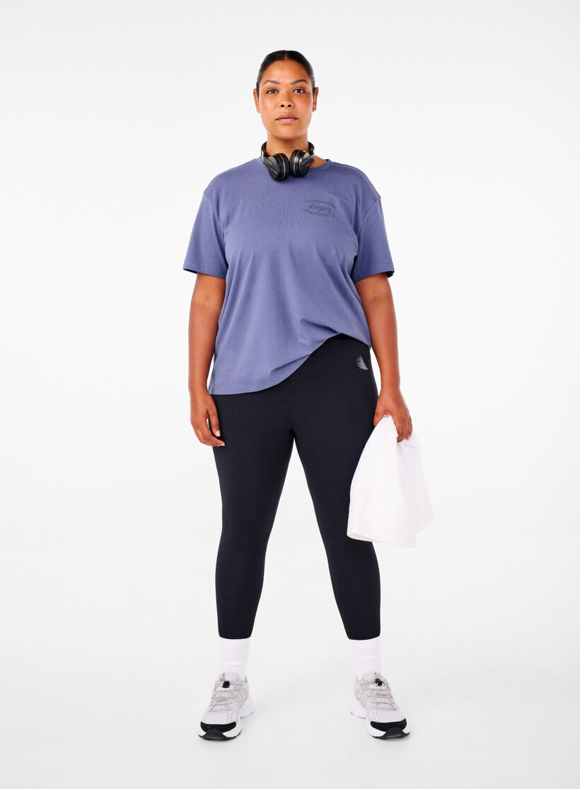 Zizzi Sportig t-shirt i ekologisk bomull, , Model, 3