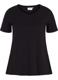 Enfärgad bas-t-shirt i bomull, Black