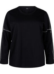 Sweatshirt med kontrastsömmar, Black