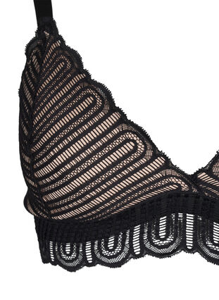 Zizzi Bralette med spets och mjuk vaddering, Black, Packshot image number 3