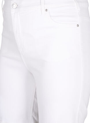 Zizzi Åtsittande jeansshorts med hög midja, Bright White, Packshot image number 2