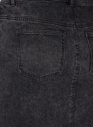 Zizzi Denimkjol med slits framtill, Dark Grey Denim, Packshot image number 3