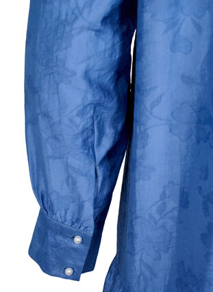 Zizzi Klänning i lyocell (TENCEL™) med volanger, Colony Blue, Packshot image number 3