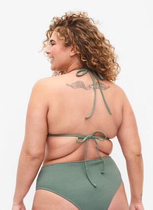 Zizzi Triangelformad bikinibehå med crepe-struktur, Laurel Wreath, Model image number 1