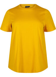 Enkel t-shirt i bomull med rund halsringning, Golden Yellow