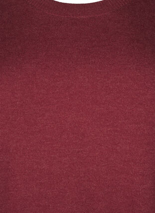 Zizzi FLASH - Stickad blus med rund hals, Merlot Mel., Packshot image number 2