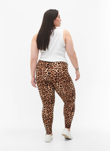 Zizzi Viskos leggings med leopardmönster, Leo, Model image number 1