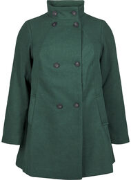 Kort trenchcoat med A-linjeform, Trekking Green Mel.