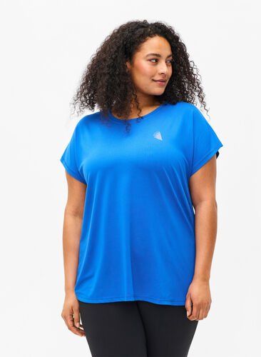 Zizzi Kortärmad t-shirt för träning, Princess Blue, Model image number 0