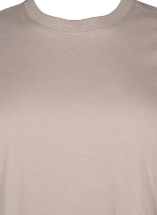 Zizzi Enkel t-shirt i bomull med rund halsringning, Silver Mink, Packshot image number 2