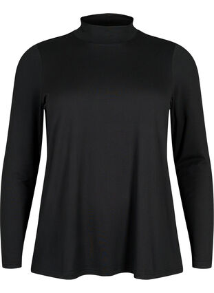 Zizzi FLASH - Långärmad blus med turtleneck, Black, Packshot image number 0