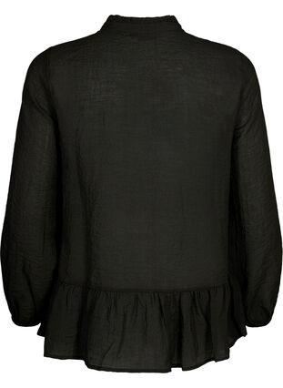 Zizzi Viskosblus med peplum, Black, Packshot image number 1