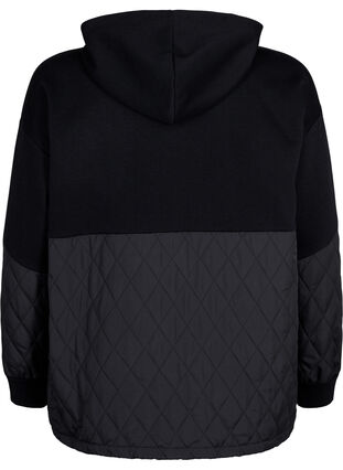 Zizzi Sweatshirt med huva och quilt, Black, Packshot image number 1