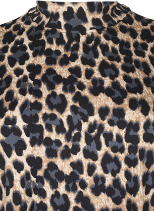 Zizzi FLASH - Långärmad blus med turtleneck, Leopard Print , Packshot image number 2