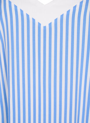 Zizzi Flash - Randig klänning i viskos med band, L. Blue White Stripe, Packshot image number 2