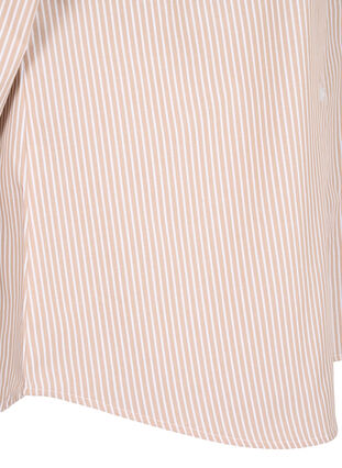 Zizzi Randig skjortblus med volanger, Silver Mink Stripe, Packshot image number 3