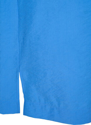 Zizzi Lång viskosskjorta med korta ärmar, Marina, Packshot image number 3