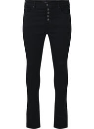 Amy-jeans med hög midja och knappstängning, Black