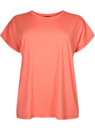 Zizzi Kortärmad t-shirt för träning, Living Coral, Packshot image number 0