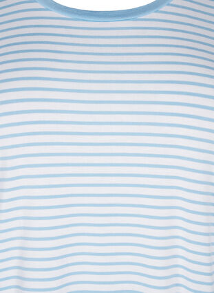 Zizzi Randig T-shirt i lyocell med rund hals, B White Dusk Blue St, Packshot image number 2