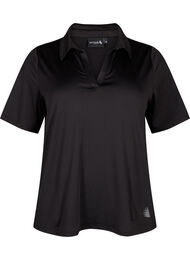 Polo t-shirt med v-ringning, Black