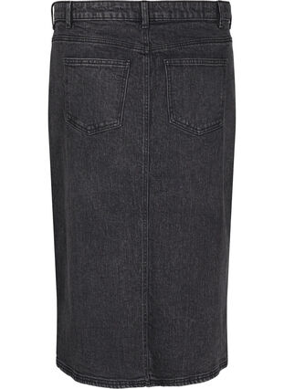 Zizzi Denimkjol med slits framtill, Dark Grey Denim, Packshot image number 1