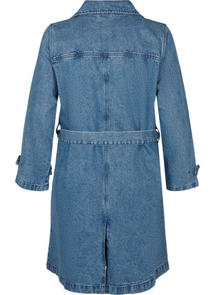 Zizzi Trenchcoat i denim med bälte, Blue Denim, Packshot image number 1