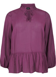 Viskosblus med peplum, Potent Purple