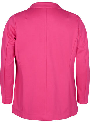 Zizzi Enkel blazer med knapp, Raspberry Sorbet, Packshot image number 1