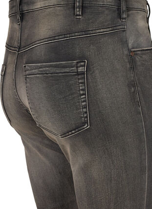 Zizzi Slim fit Emily jeans med normalhög midja, Dark Grey Denim, Packshot image number 3
