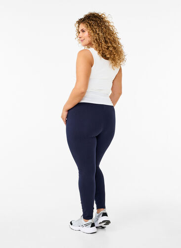 Zizzi Leggings i bomull med foder, Night Sky, Model image number 1