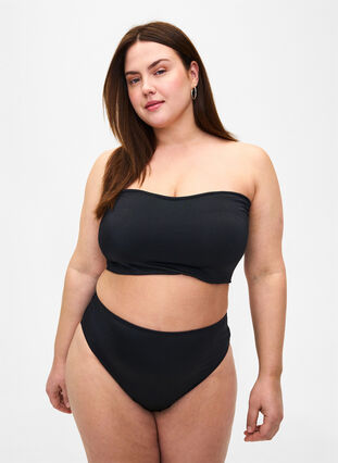Zizzi Enfärgad bikiniunderdel med normal midja, Black, Model image number 0