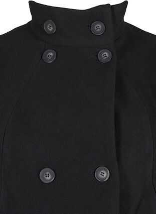 Zizzi Kort trenchcoat med A-linjeform, Black, Packshot image number 2