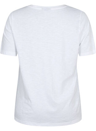 Zizzi V-ringad bas t-shirt med korta ärmar, Bright White, Packshot image number 1