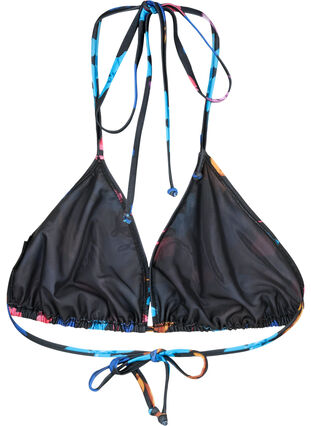 Zizzi Triangel-bikinibehå med tryck, Black Flower AOP, Packshot image number 1