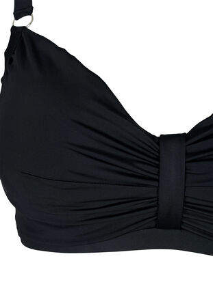 Zizzi Bikini-bh med bygel och drapering, Black, Packshot image number 2