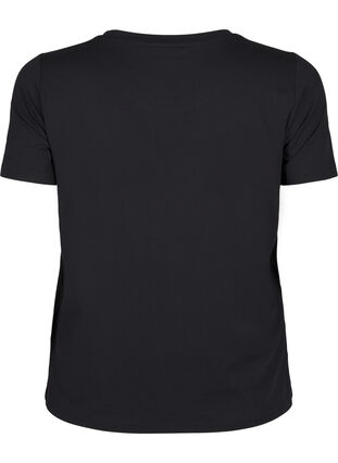 Zizzi Tränings-T-shirt med smal passform och rund hals, Black, Packshot image number 1