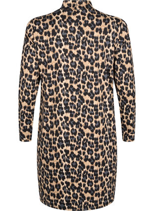 Zizzi FLASH - Långärmad klänning med turtleneck, Leopard Print, Packshot image number 1