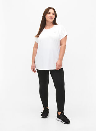 Zizzi Kortärmad t-shirt för träning, Bright White, Model image number 2